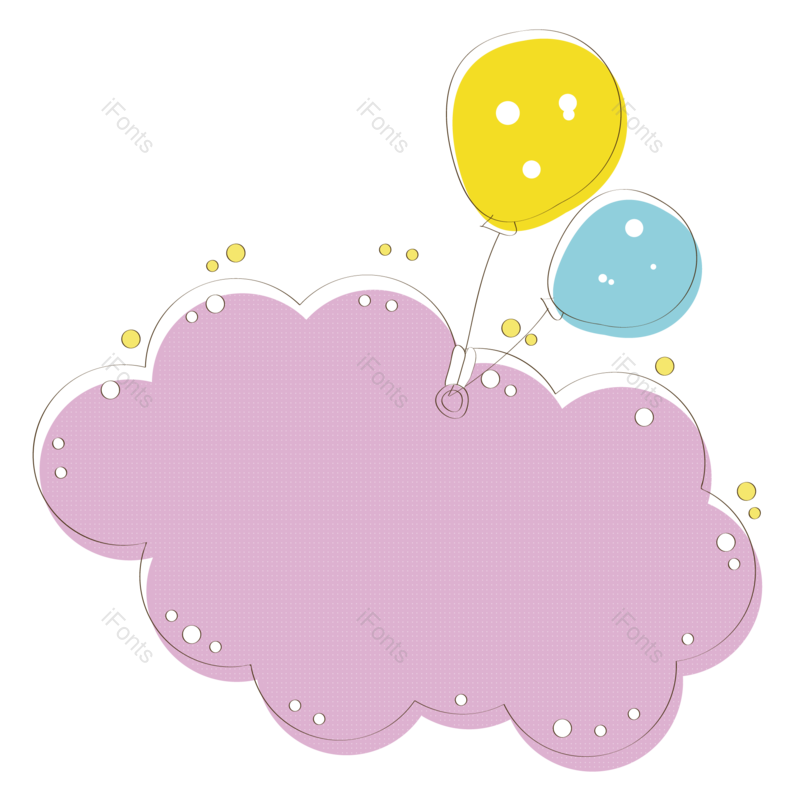 气球图片,云朵元素,卡通风PNG,卡通边框免抠素材